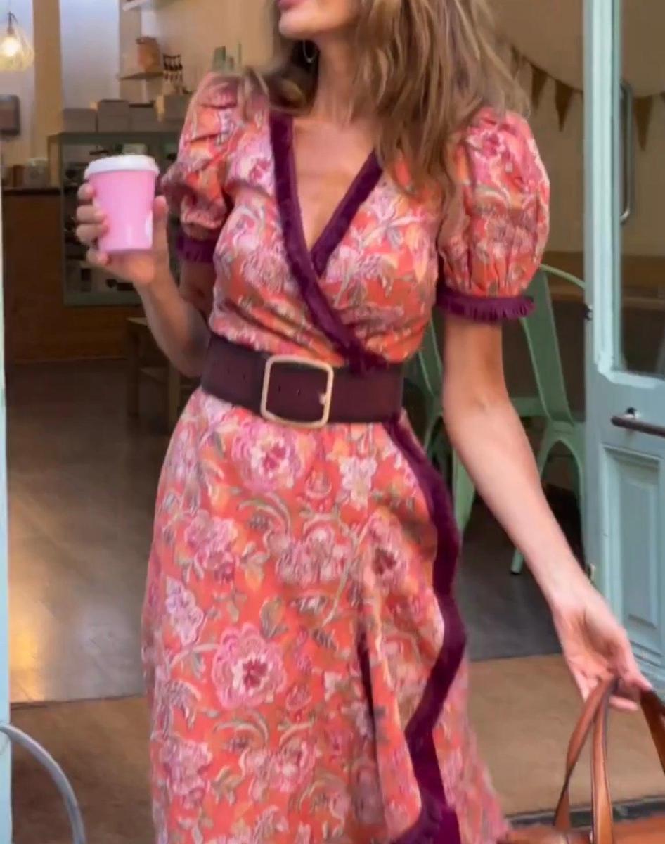 Matilda | Elegant Pink Short Sleeve Maxi Dress™